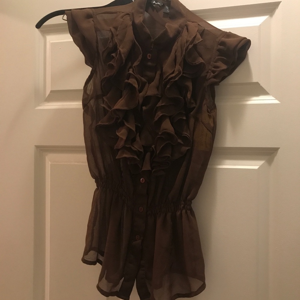 Ruffle brown shirt